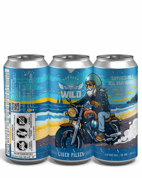Lager Pilsen Lata 473 cc – Cerveza Artesanal Wild - Imagen 2